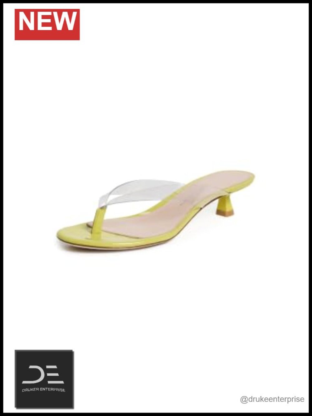 Stuart Weitzman Rio Sleek Sandals Kitten Heel Slip On Ankle Strap PVC Flat